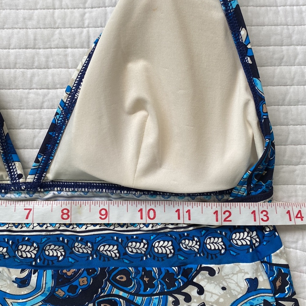 Michael Kors Halter Tankini Tank Top Swimwear Blue Black Tan NWOT Small - Picture 8 of 16